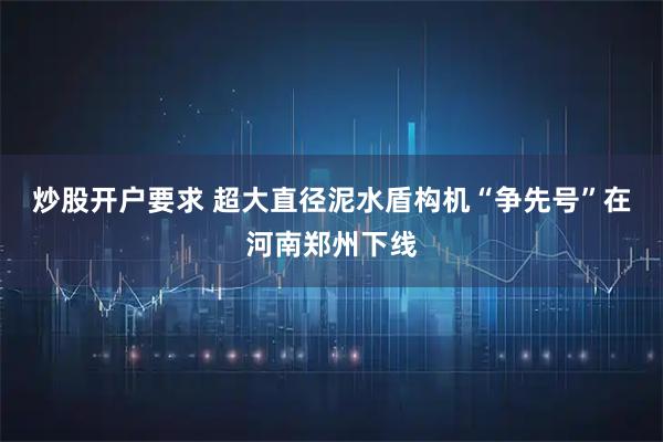 炒股开户要求 超大直径泥水盾构机“争先号”在河南郑州下线